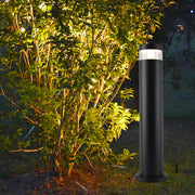 Modern Cylindrical Bollard Path Light — Black Aluminum, LED 7W, E27, IP65, 4" × 24"
