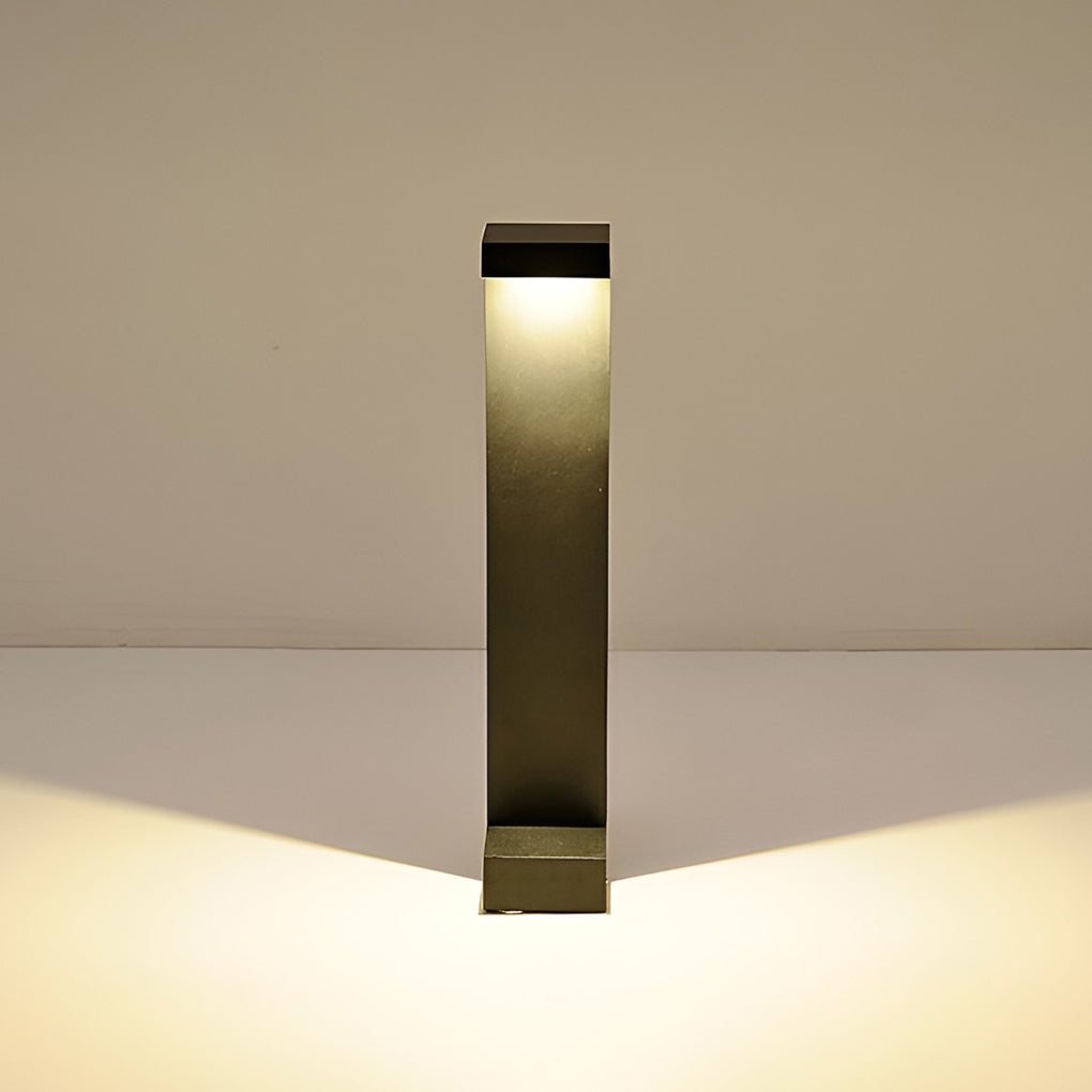 Rectangular COB Bollard Pathway Light — Black Aluminum, IP65 Weatherproof, 16" or 24"