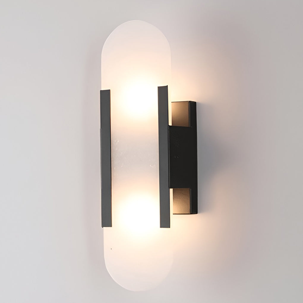 Modern Up/Down Wall Sconce — Electroplated Metal, G4 2-Light, Black or Copper