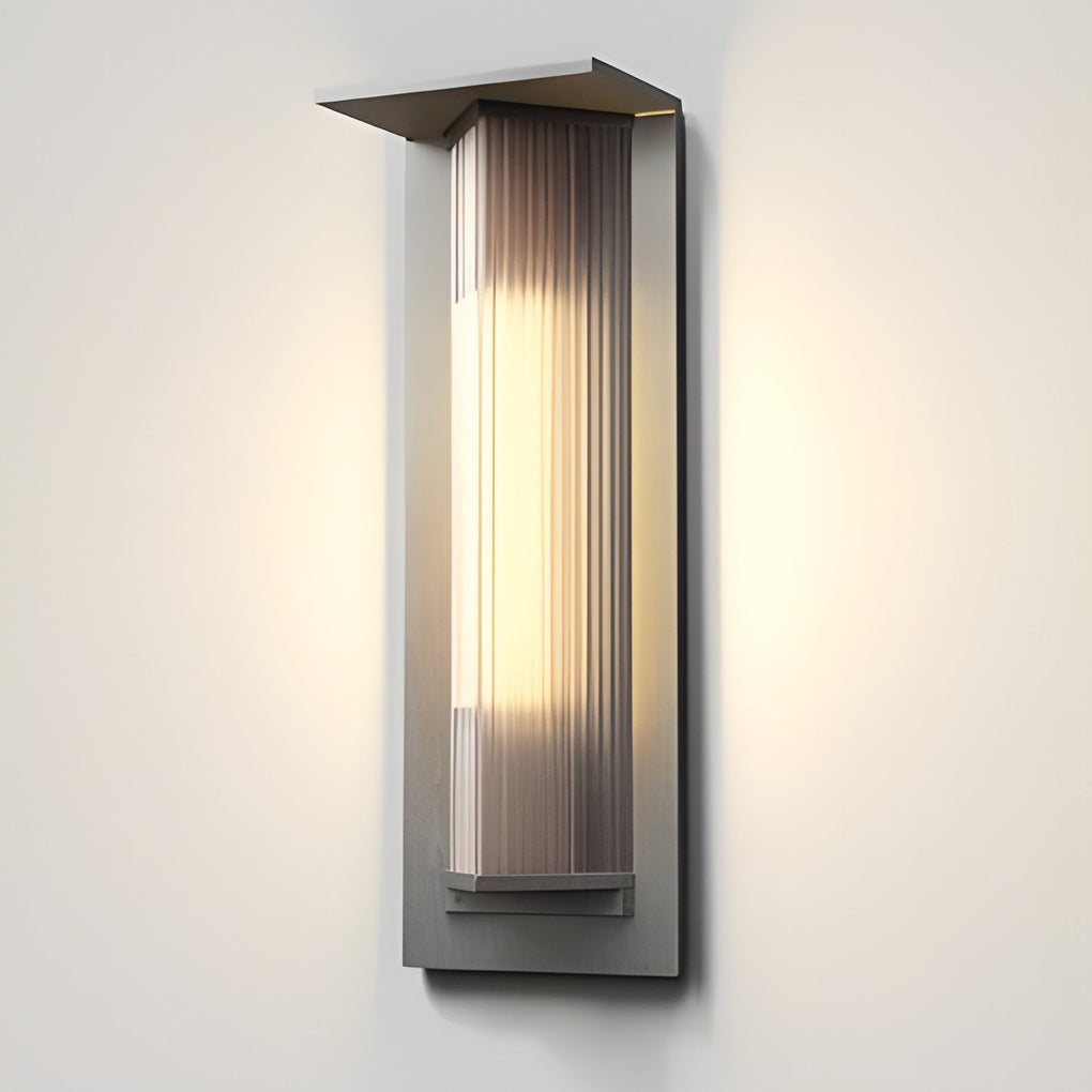 Vintage Outdoor Wall Sconce — Black Aluminum, Frosted Glass, LED, Solar / Hardwired, IP65