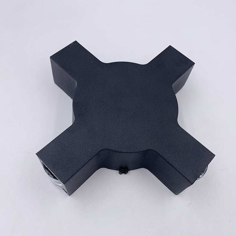 Starlight Modern Outdoor Up/Down Wall Sconce — Die-Cast Aluminum, Matte Black, 12W LED, IP65