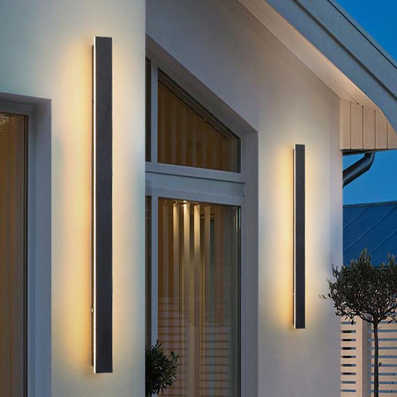 outdoor black long led linear wall lights led lighting solution