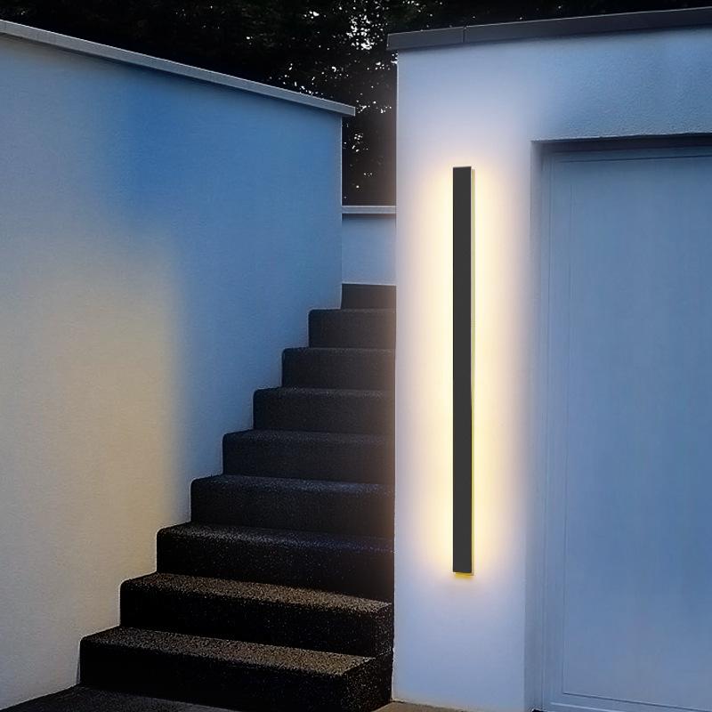 outdoor black long led linear wall lights led lighting solution