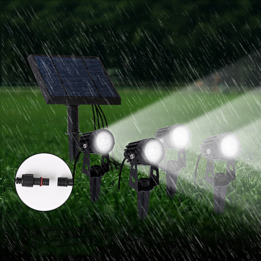 Adjustable 4-in-1 Solar Outdoor Spotlight — Cast Aluminum, LED, 100–200 Lumens, IP54, 270° Adjustable