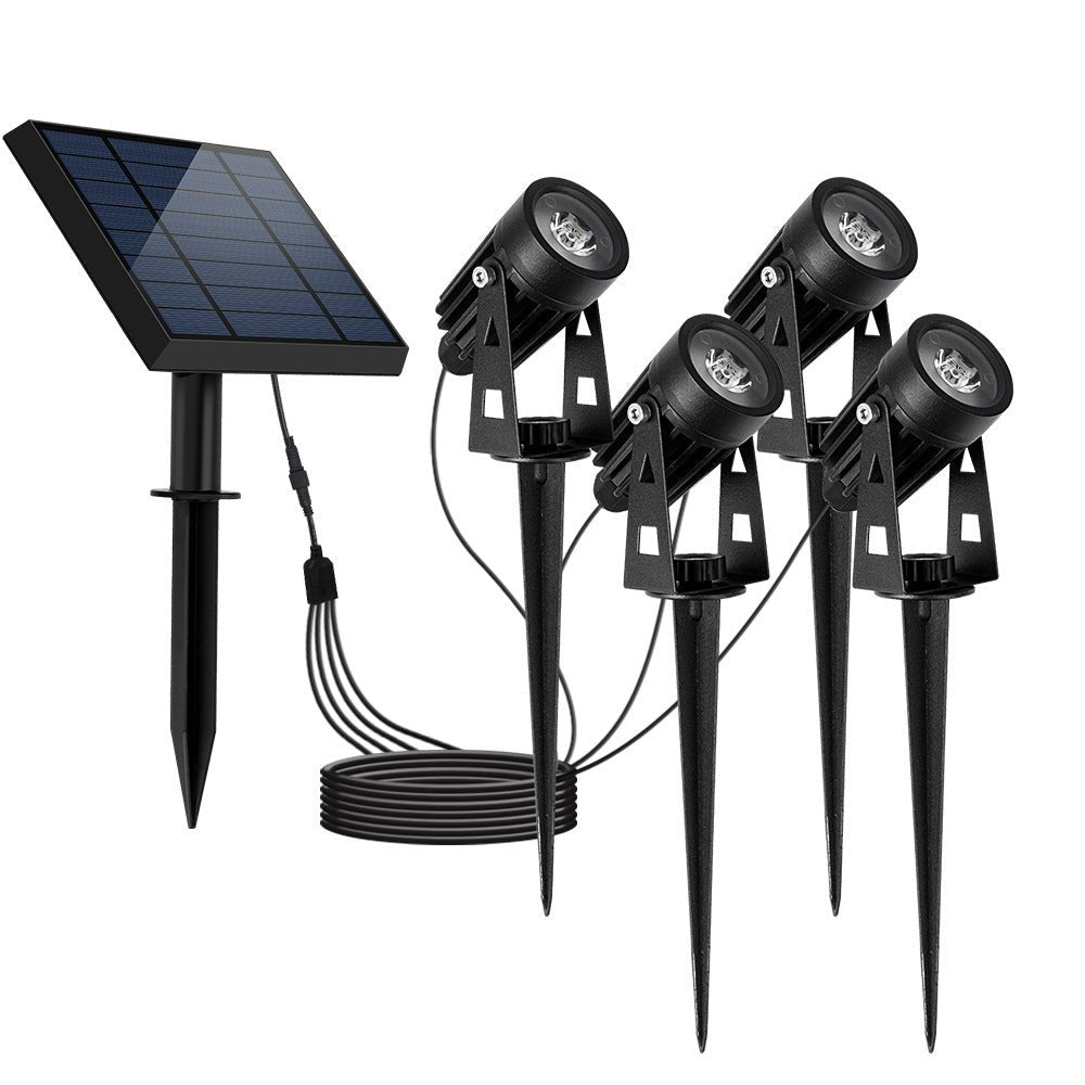 Adjustable 4-in-1 Solar Outdoor Spotlight — Cast Aluminum, LED, 100–200 Lumens, IP54, 270° Adjustable