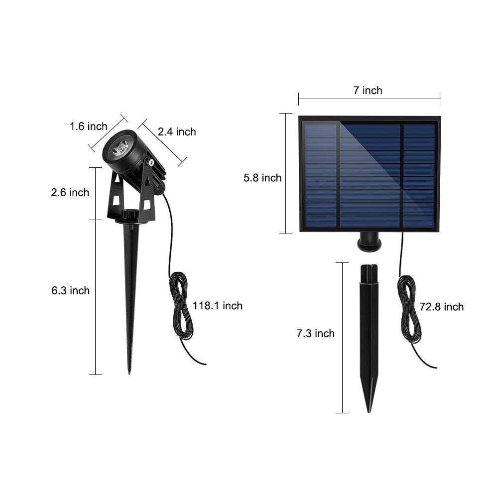 Adjustable 4-in-1 Solar Outdoor Spotlight — Cast Aluminum, LED, 100–200 Lumens, IP54, 270° Adjustable