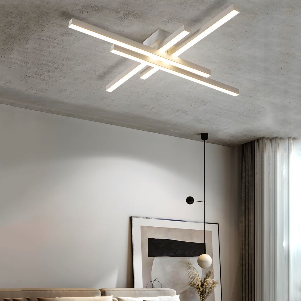 4 light led flush mount ceiling lamp modern linear parallax design