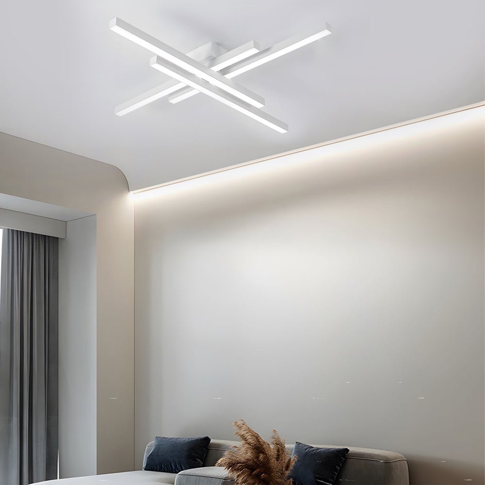 4 light led flush mount ceiling lamp modern linear parallax design
