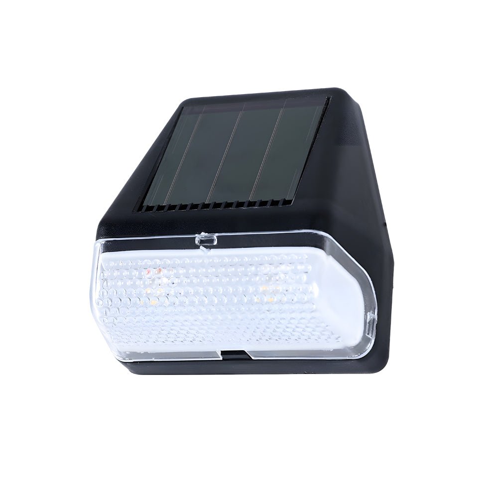 Solar LED Step Lights, Set of 4 — Black PVC, Dusk-to-Dawn Sensor, Warm White, 8–10 Hr Runtime