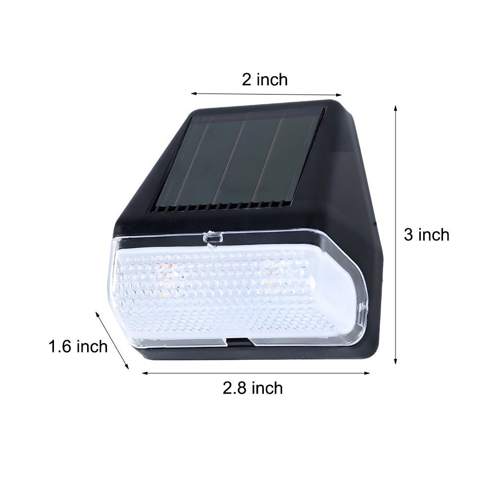 Solar LED Step Lights, Set of 4 — Black PVC, Dusk-to-Dawn Sensor, Warm White, 8–10 Hr Runtime