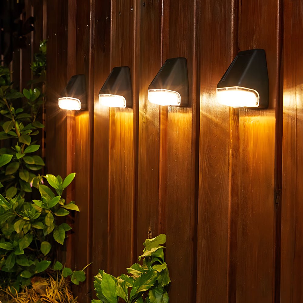 Solar LED Step Lights, Set of 4 — Black PVC, Dusk-to-Dawn Sensor, Warm White, 8–10 Hr Runtime