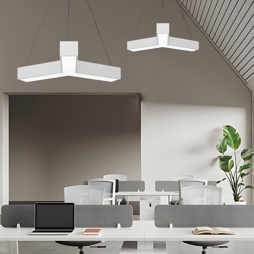Y-Shaped Linear LED Pendant Light, Set of 4 — Iron, Modern, 18W–45W, 5000K–6500K, Adjustable Hanging Length
