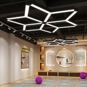 Y-Shaped Linear LED Pendant Light, Set of 4 — Iron, Modern, 18W–45W, 5000K–6500K, Adjustable Hanging Length