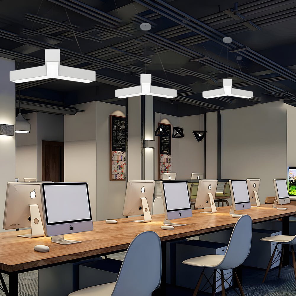 Y-Shaped Linear LED Pendant Light, Set of 4 — Iron, Modern, 18W–45W, 5000K–6500K, Adjustable Hanging Length