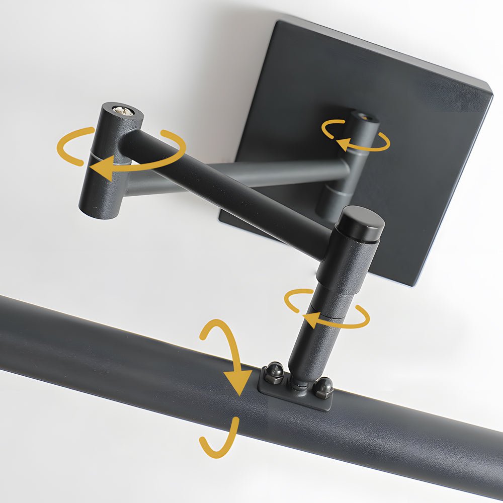 40" Swing-Arm Bathroom Vanity Light Bar — Iron and Acrylic, 20W LED, 3-Step Dimming, Matte Finish