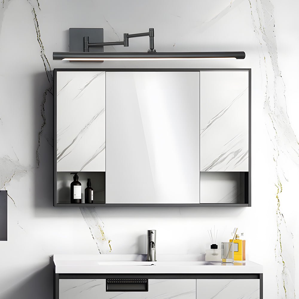 40" Swing-Arm Bathroom Vanity Light Bar — Iron and Acrylic, 20W LED, 3-Step Dimming, Matte Finish