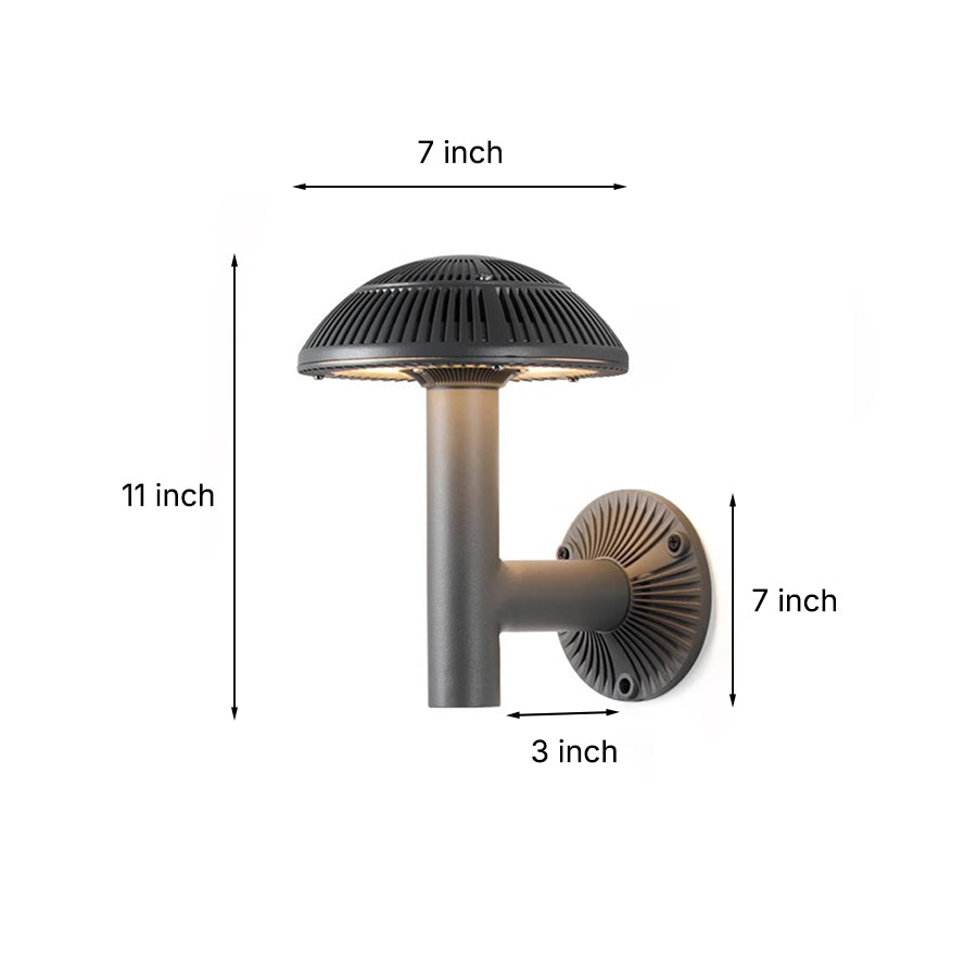 Mushroom Outdoor Wall Sconce or Lawn Light — Aluminum, 9W LED, IP65 Weatherproof, 3000K / 6000K