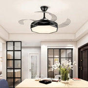 42-Inch Ceiling Fan with Light Featuring White ABS Blades and Acrylic Shade Luxe