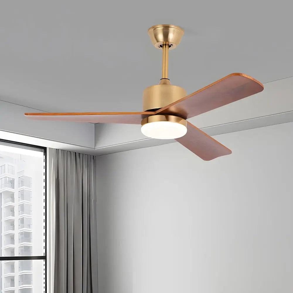 42"/52" LED Wood Ceiling Fan with 3 Blades and Remote Control Luxe