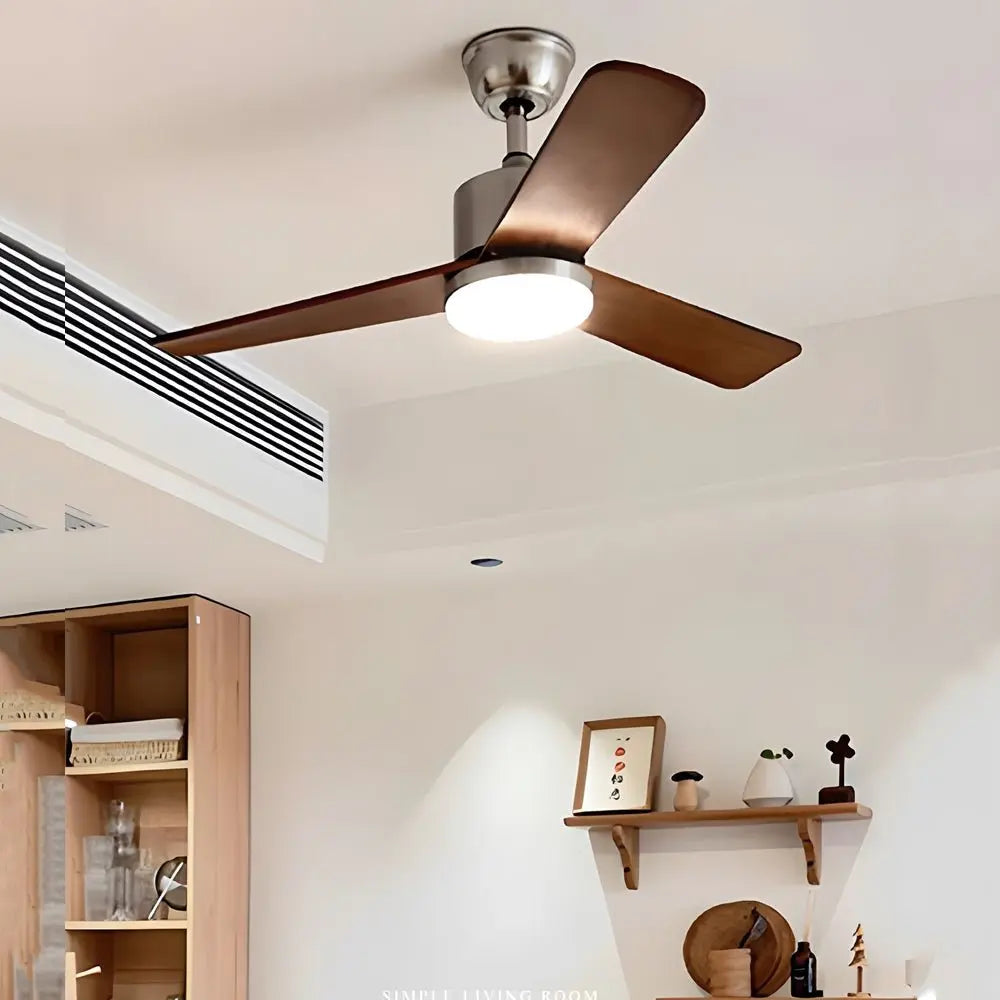 42"/52" LED Wood Ceiling Fan with 3 Blades and Remote Control Luxe