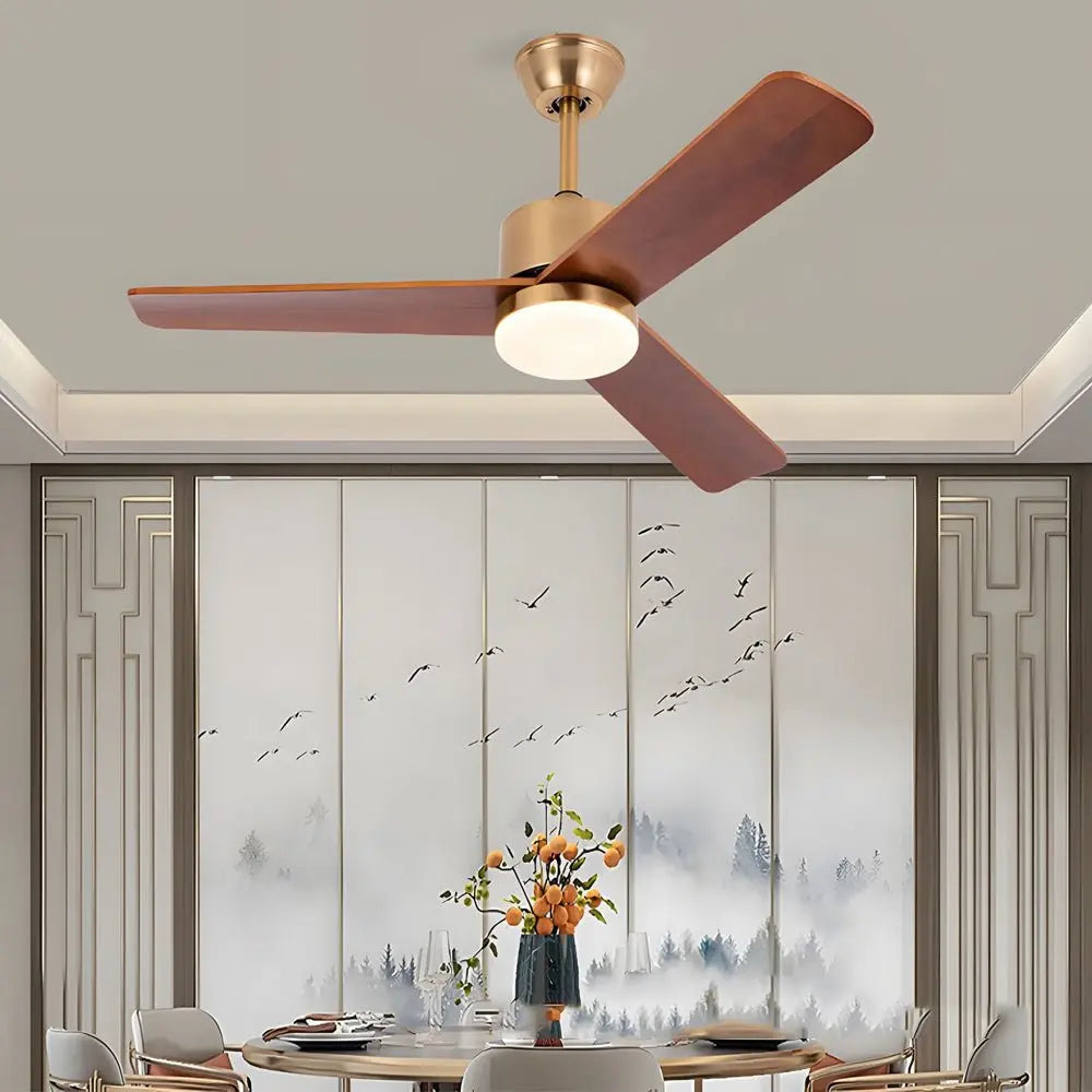 42"/52" LED Wood Ceiling Fan with 3 Blades and Remote Control Luxe