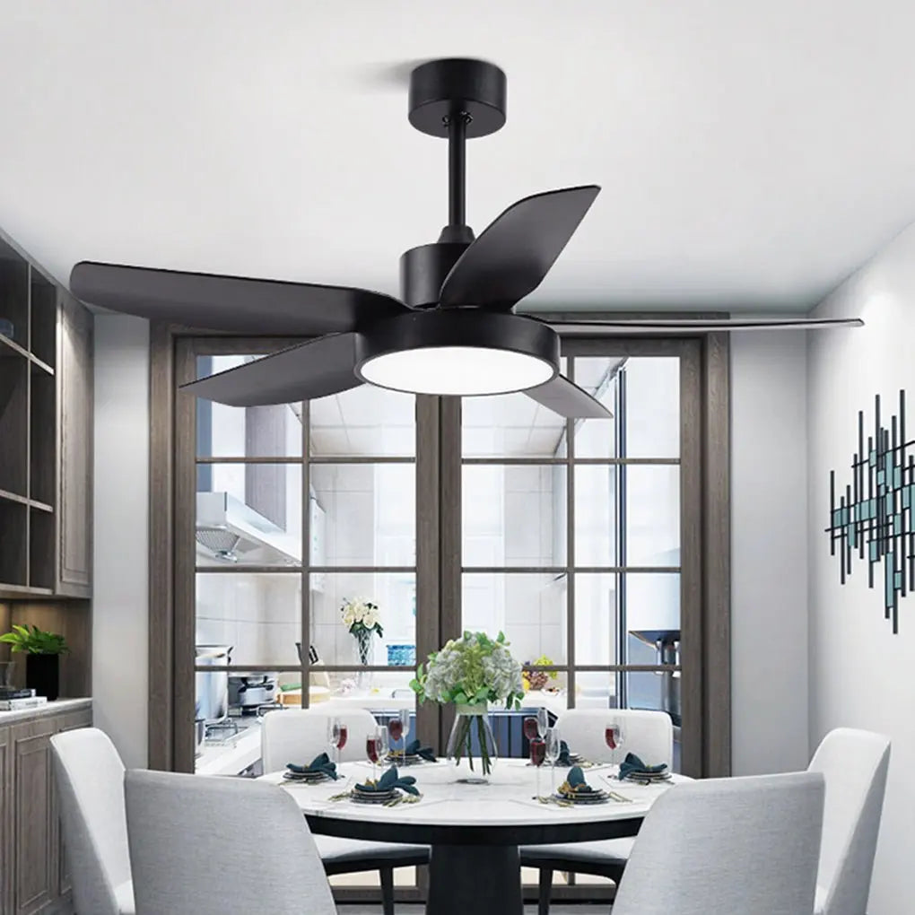 46-Inch LED Ceiling Fan with 6-Speed Settings, Remote Control, and 5 Quiet Reversible Blades Luxe