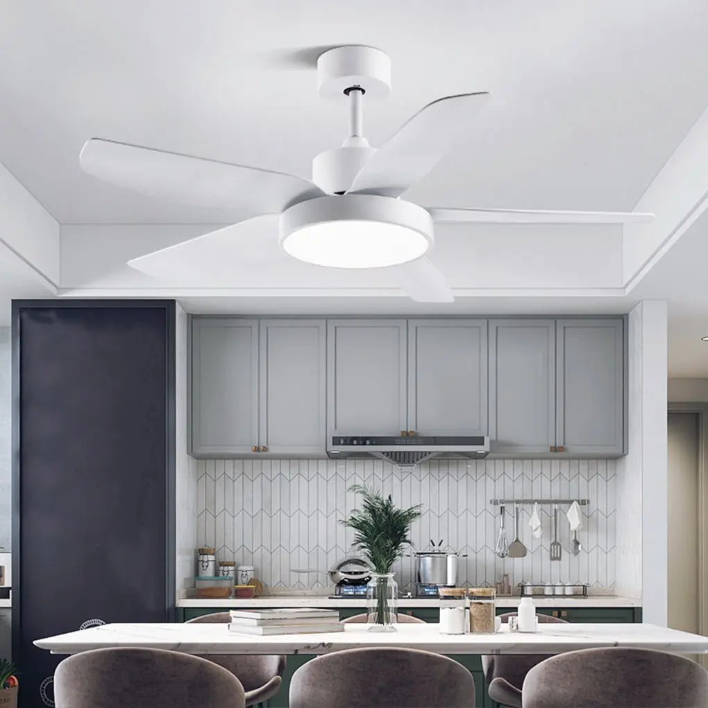 46-Inch LED Ceiling Fan with 6-Speed Settings, Remote Control, and 5 Quiet Reversible Blades Luxe