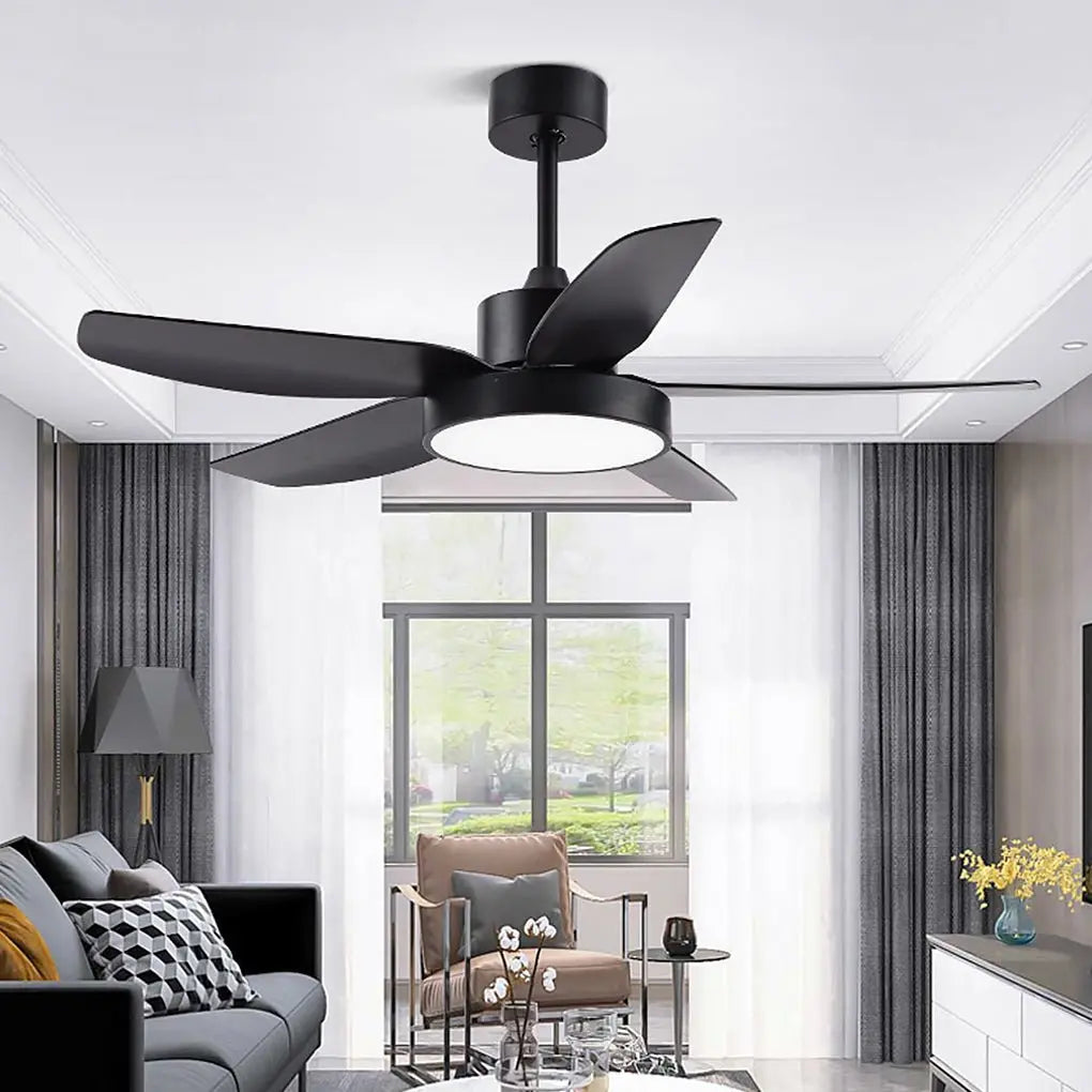 46-Inch LED Ceiling Fan with 6-Speed Settings, Remote Control, and 5 Quiet Reversible Blades Luxe
