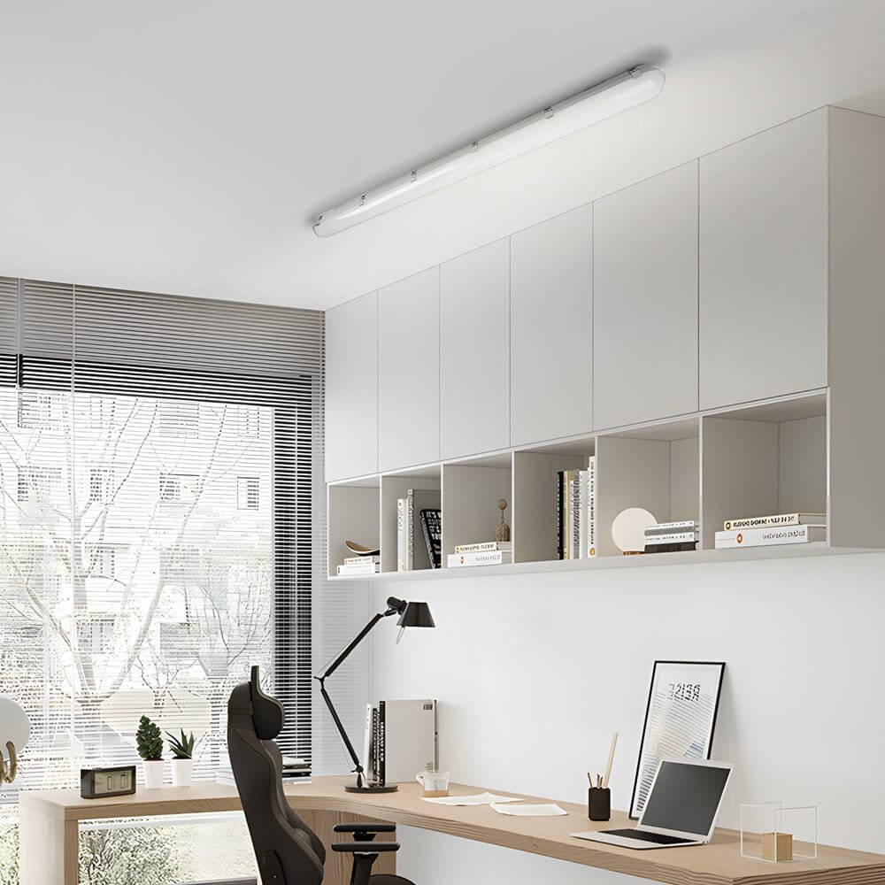 47 inch led flush mount ceiling light with white vapor tight fixture adjustable 3000k5000k6500k color temperatures