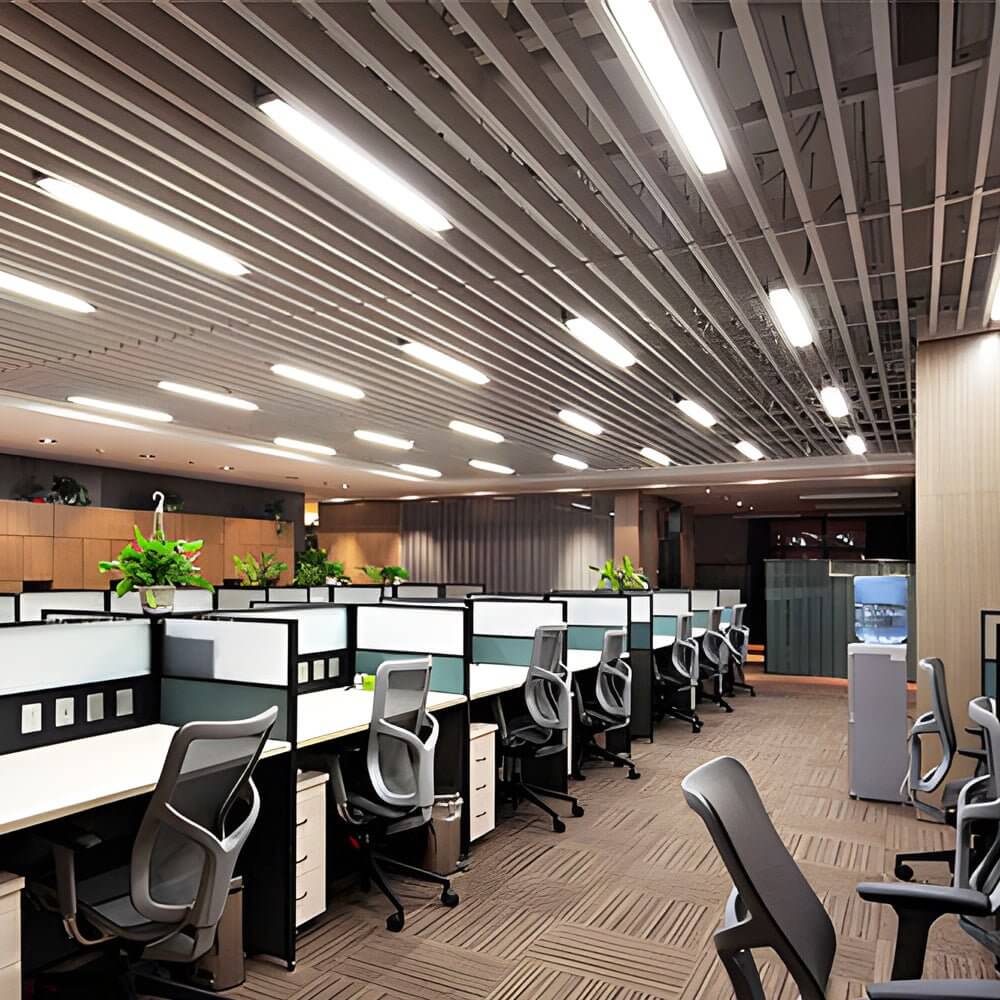 47 inch led linear tri proof light ip65 rated white vapor tight flush mount ceiling fixture available in 3000k and 5000k