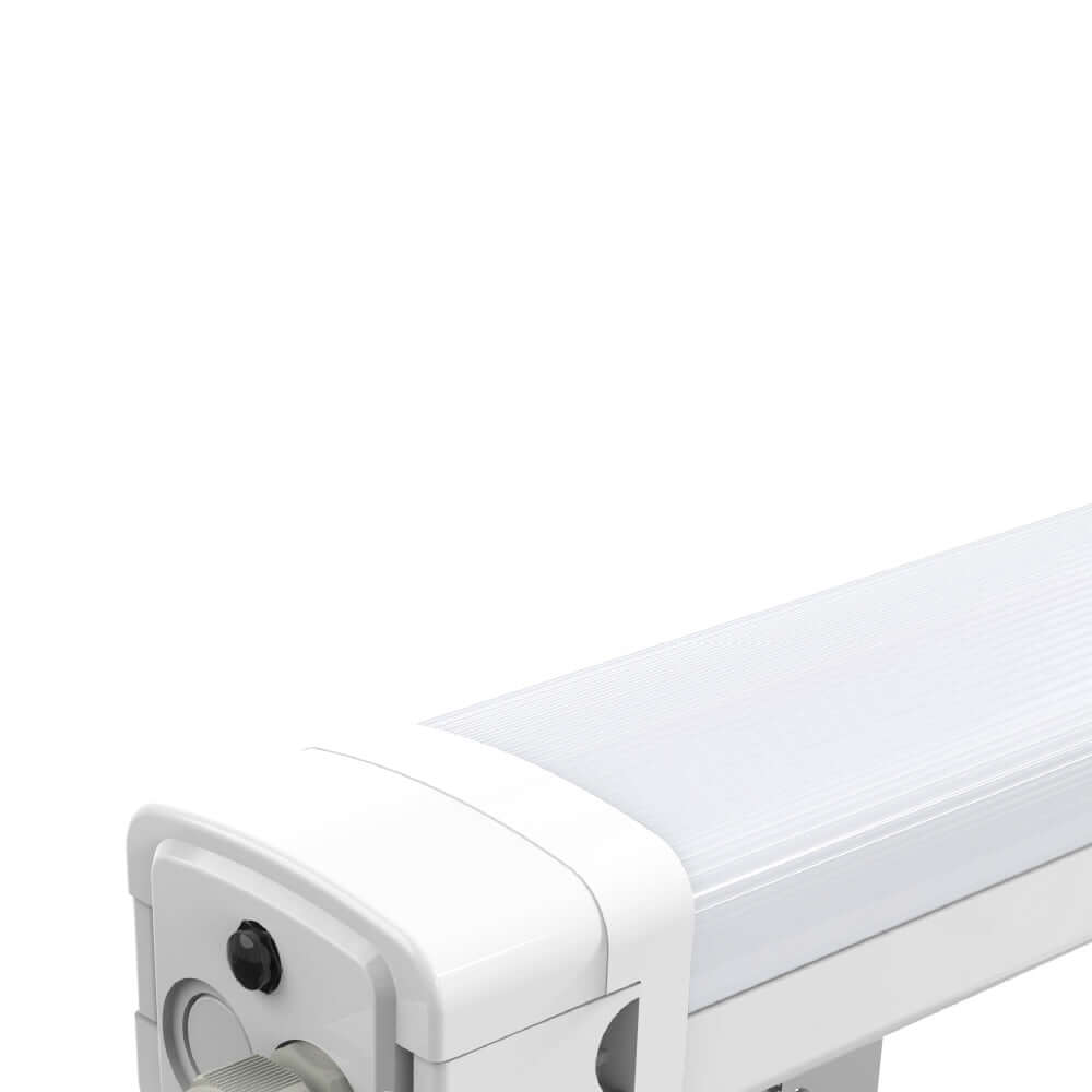 47 inch led linear tri proof light ip65 rated white vapor tight flush mount ceiling fixture available in 3000k and 5000k