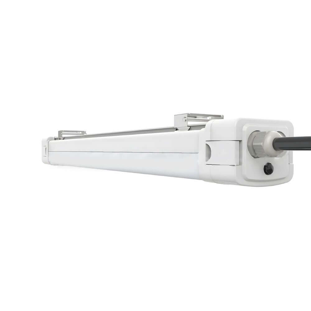 47 inch led linear tri proof light ip65 rated white vapor tight flush mount ceiling fixture available in 3000k and 5000k
