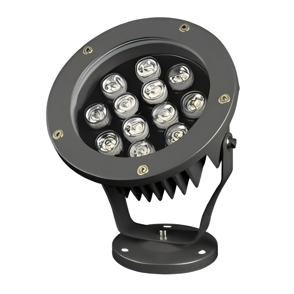 Round Outdoor LED Spotlight — Die-Cast Aluminum, DC 24V, IP65, 9W–24W, 3000K Warm White