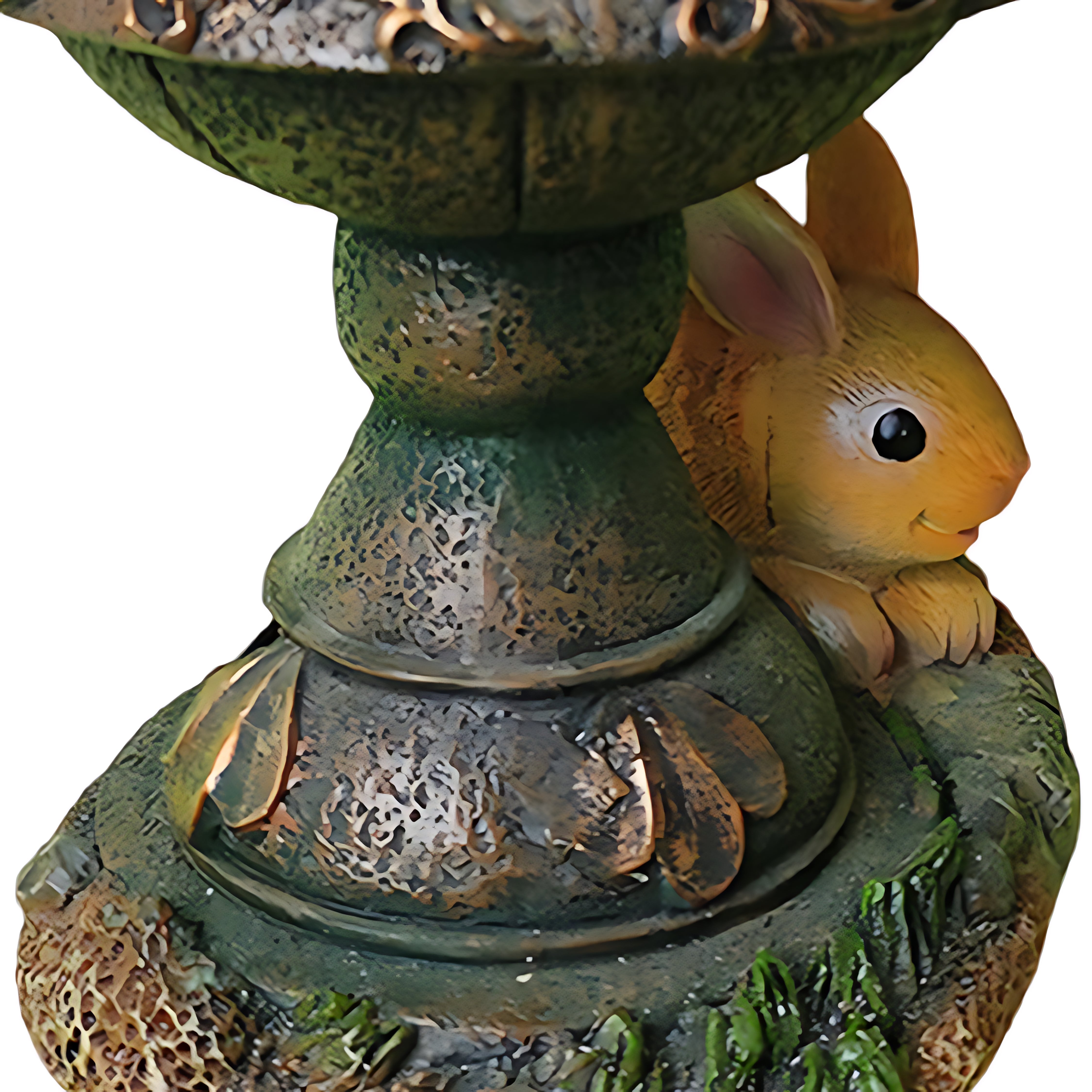 Double-Rabbit Solar Garden Light — Resin, Warm White LED, IP44, Dusk-to-Dawn