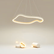 Irregular Ring Modern Chandelier — Aluminum with Silicone Shade, 24", Three-Step Dimming, LED