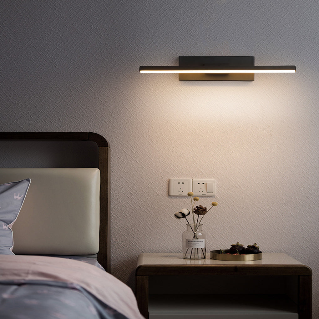330° Rotatable Linear LED Wall Sconce — Aluminum & Iron, Black or White, 12" or 20"