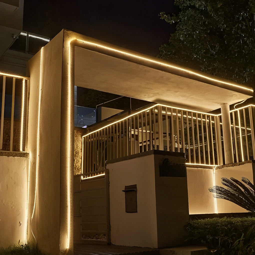 24v waterproof flat led strip lights with recessed silicone for step and deck lighting side emitting design