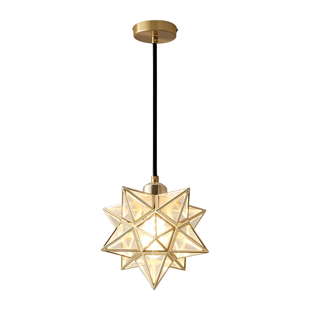 Five-Pointed Star Mini Pendant — Iron and PVC, E27, Three-Step Dimming (3000K/4500K/6000K), 7.9" Diameter