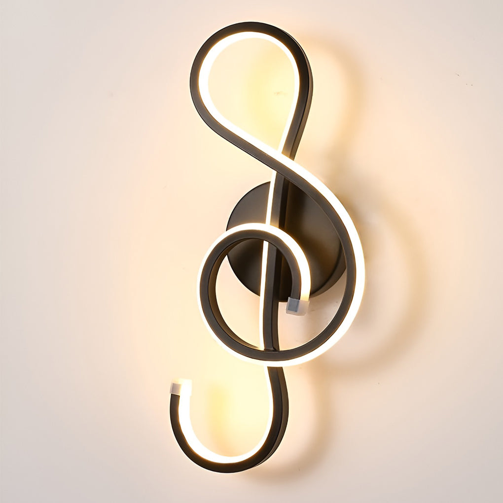 Musical Note LED Wall Sconce — Aluminum, Electroplated, Warm White / Daylight, 6.7" × 14.2"