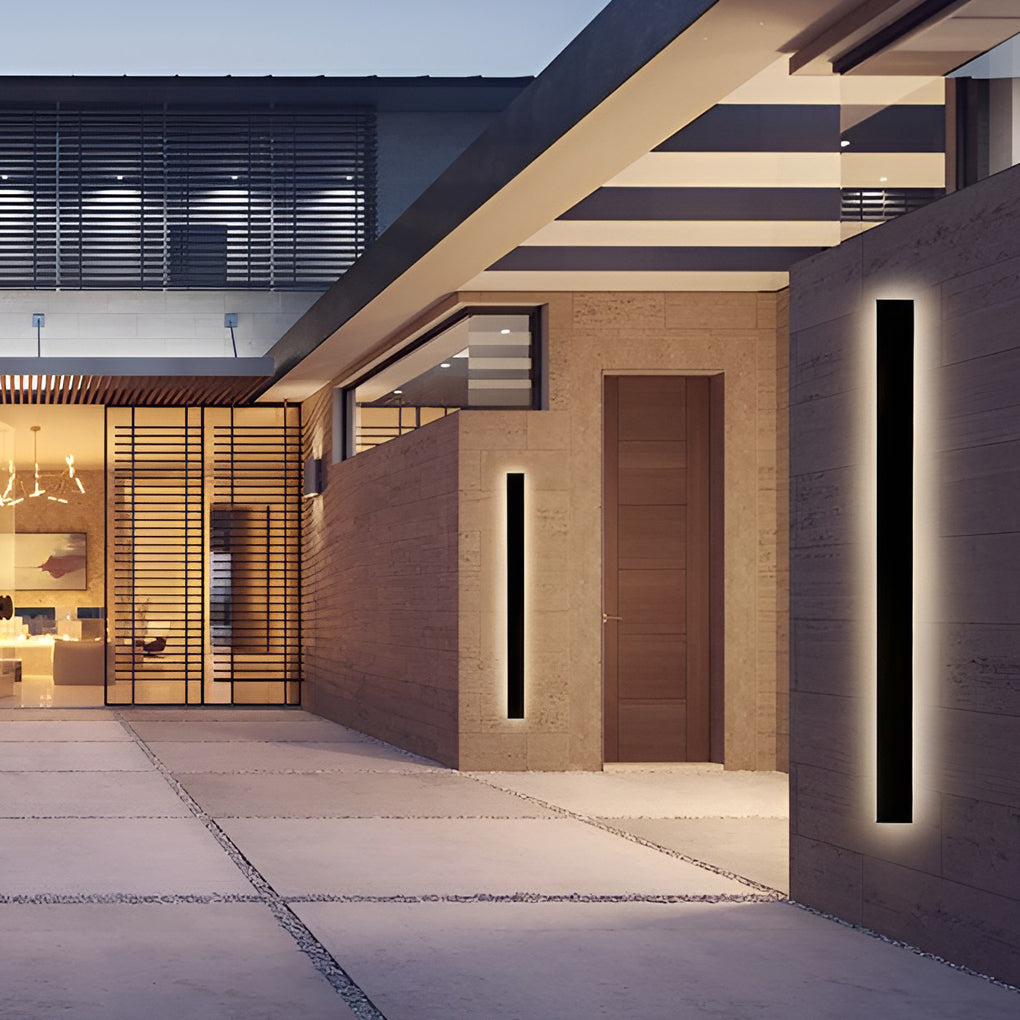 outdoor black long led linear wall lights led lighting solution