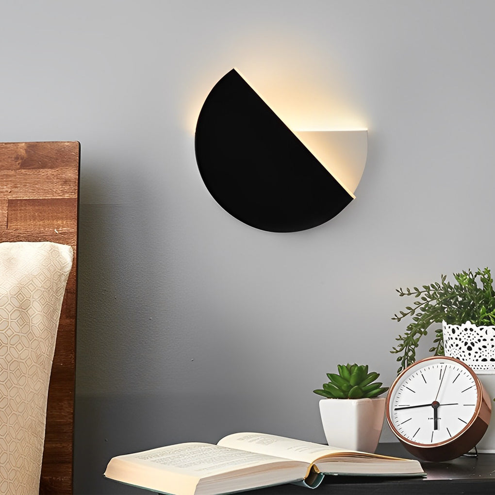 350° Rotatable LED Wall Sconce — Black ABS and Acrylic, 10W Warm White, 9" Minimalist