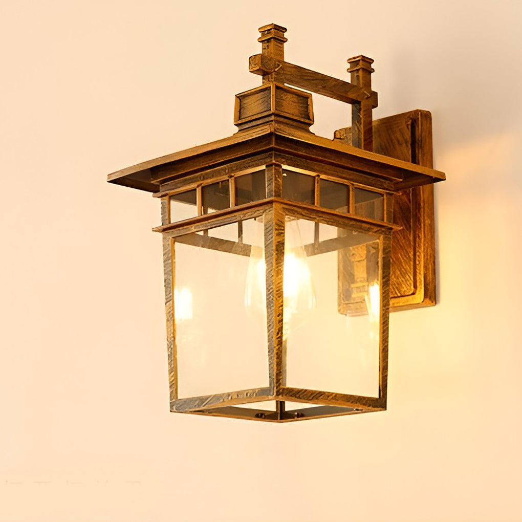 Retro Outdoor Wall Sconce — Die-Cast Aluminum with Glass Shade, E27, Waterproof, Bulb Not Included
