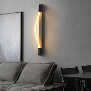 Modern Linear Wall Sconce — Black Iron, Handwoven Rope, Flexible LED, 4.5W–6.5W, 23.6" or 35.4"