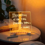 Colorful Writable LED Acrylic Message Board Table Lamp Luxe