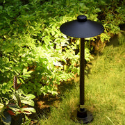 Mushroom Outdoor Path Light — Black Aluminum & Acrylic, LED 7W, 3000K, IP54, 8" Shade