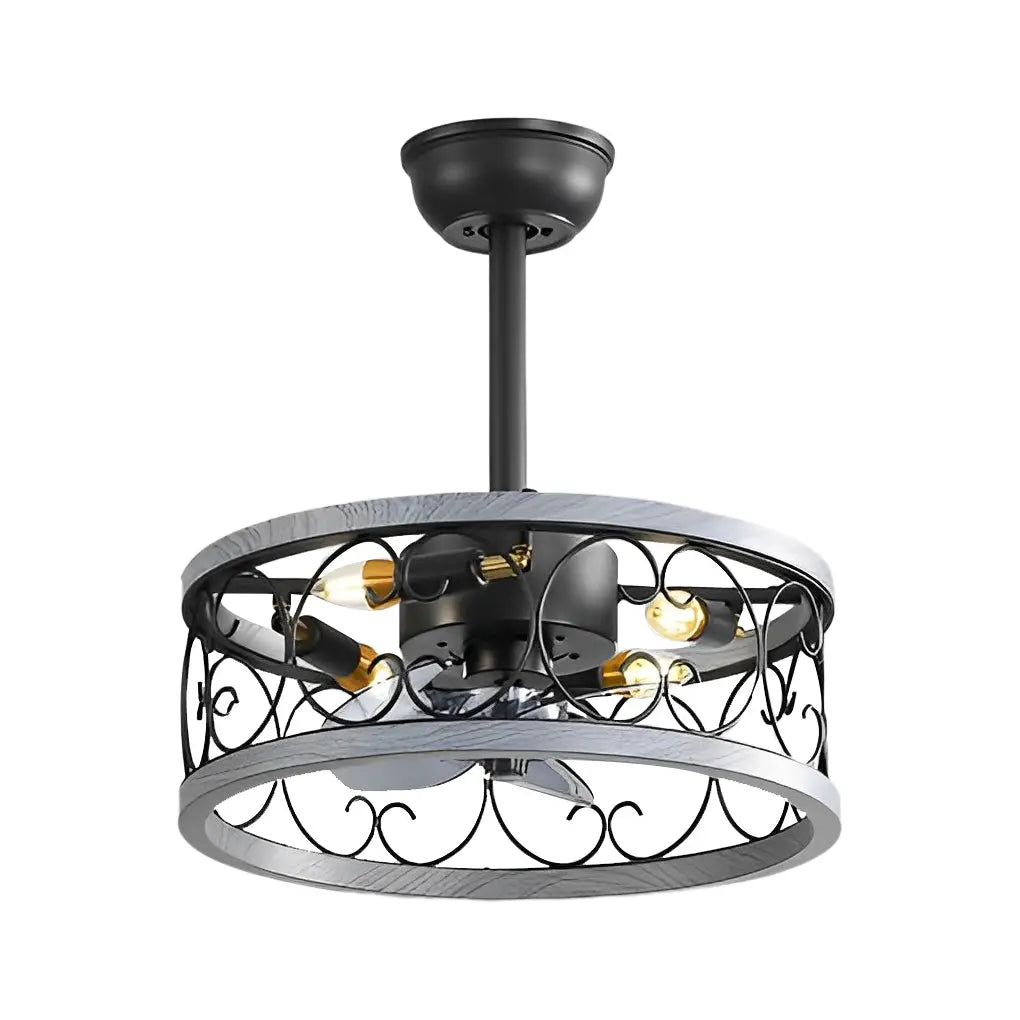 Bladeless Ceiling Fan with Remote Control: Retro Design, Three-Step Dimming, and Silent Operation Luxe