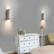 Rectangular Gypsum Up/Down Wall Sconce — White, Glass, G4, 3000K Warm White, 4"W × 10"H