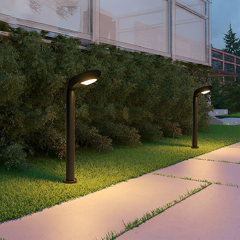 Bean Sprout Solar Bollard Light — Black Aluminum, LED, IP65 Weatherproof, 15"/24"/33"