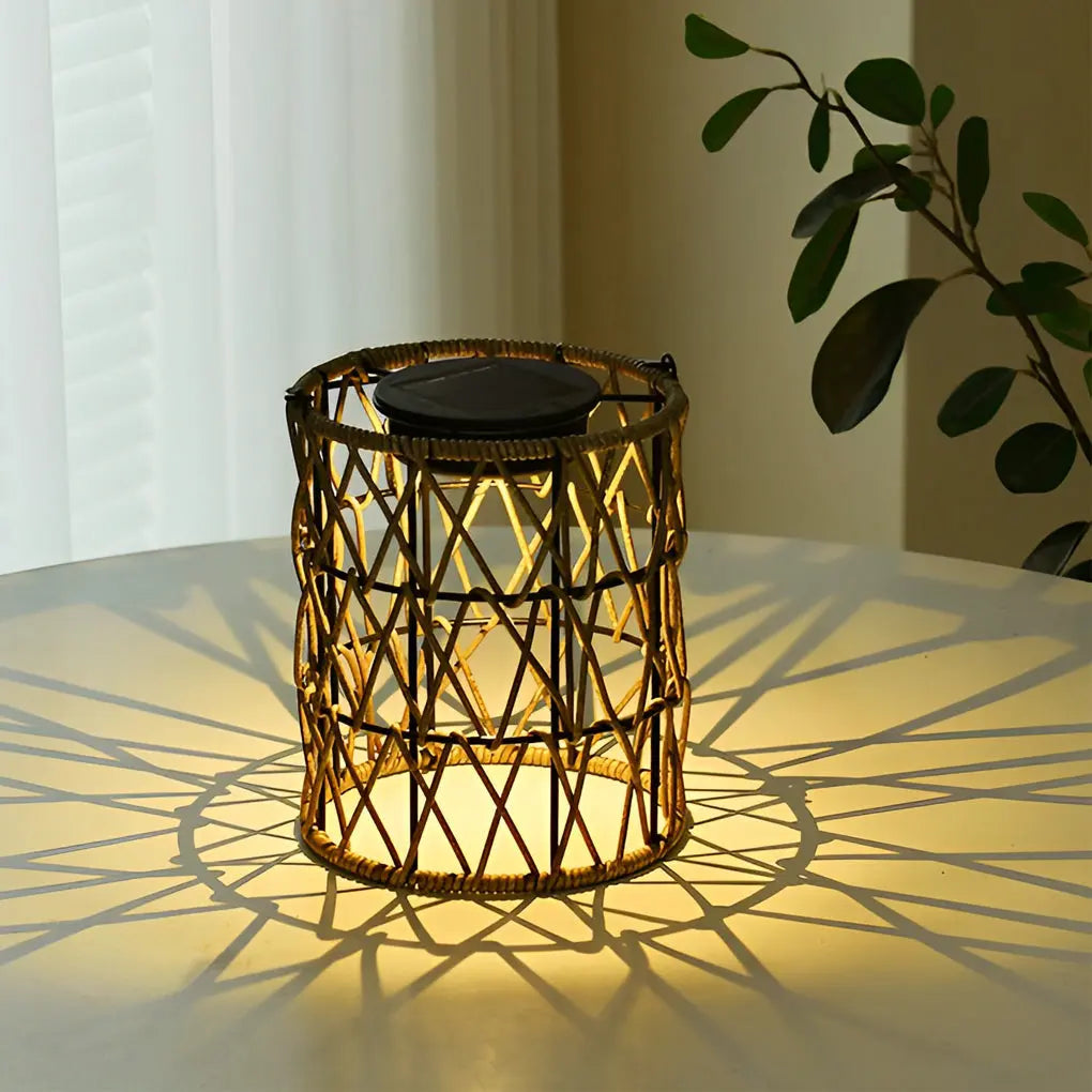 Modern Waterproof Rattan Lantern Solar Garden Lights - Creative Lawn Lamp Luxe