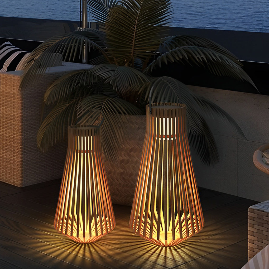 Rustic Modern Solar Portable Lantern — Stainless Steel, LED 3000K, 180° Rotating Handle, IP65, 15" × 27"